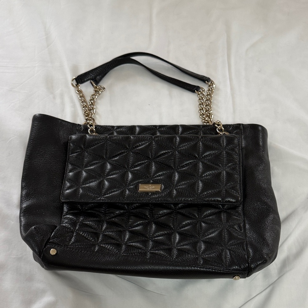 Black Quilted Leather Shoulder Bag